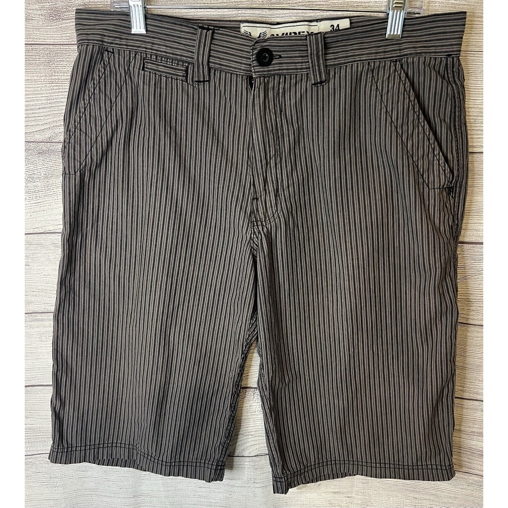 Avirex men's 34 skater board shorts Striped Cotton Grunge Streetwear Sporty